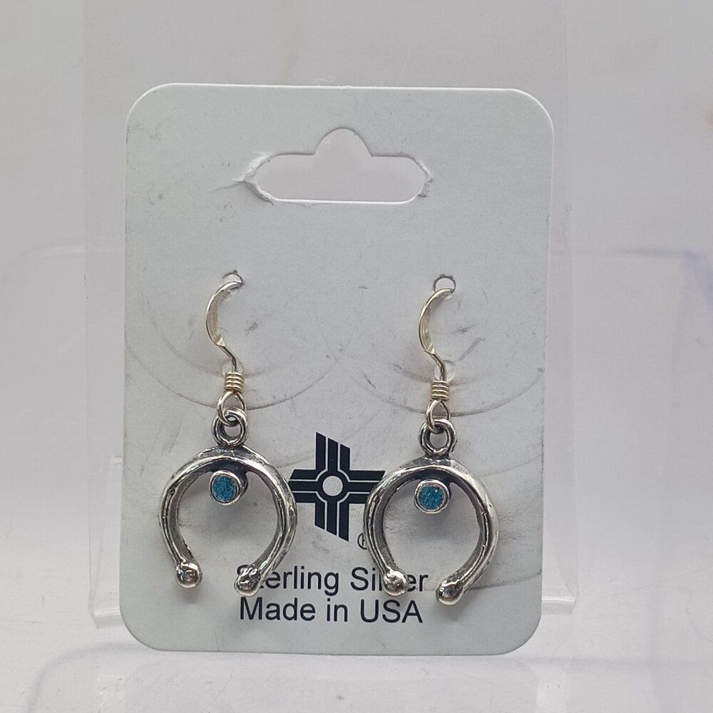 Artisan Sterling Silver Earrings with Blue Accents - Picture 2 of 4